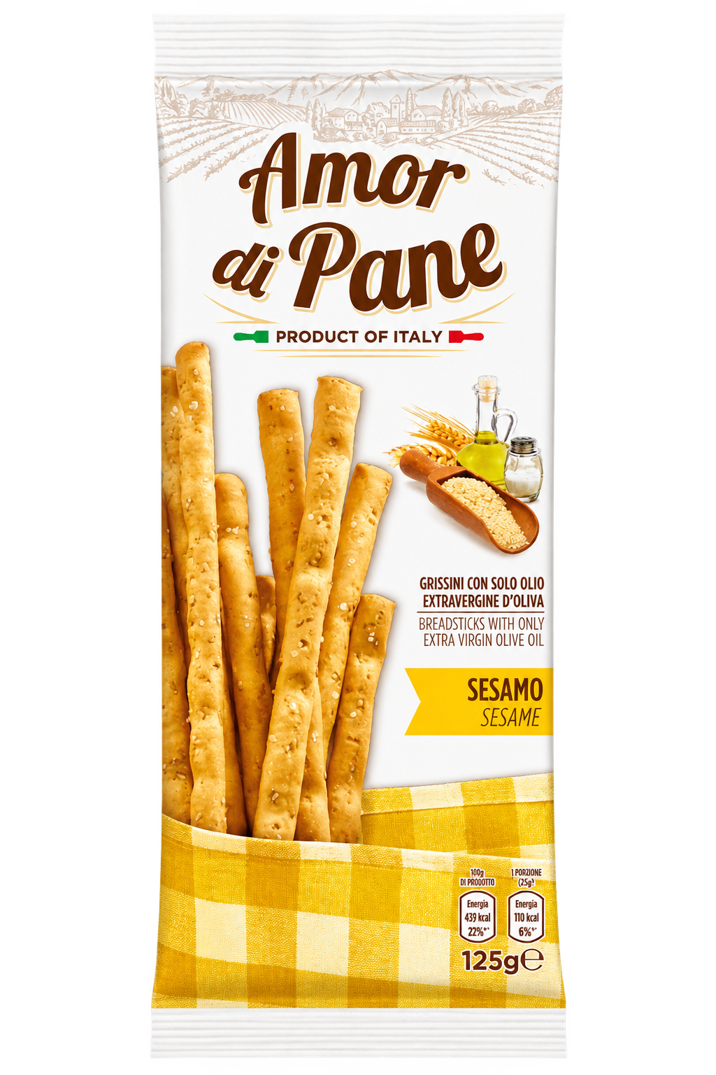Amore di Pane Gressins au Sésame 125 g