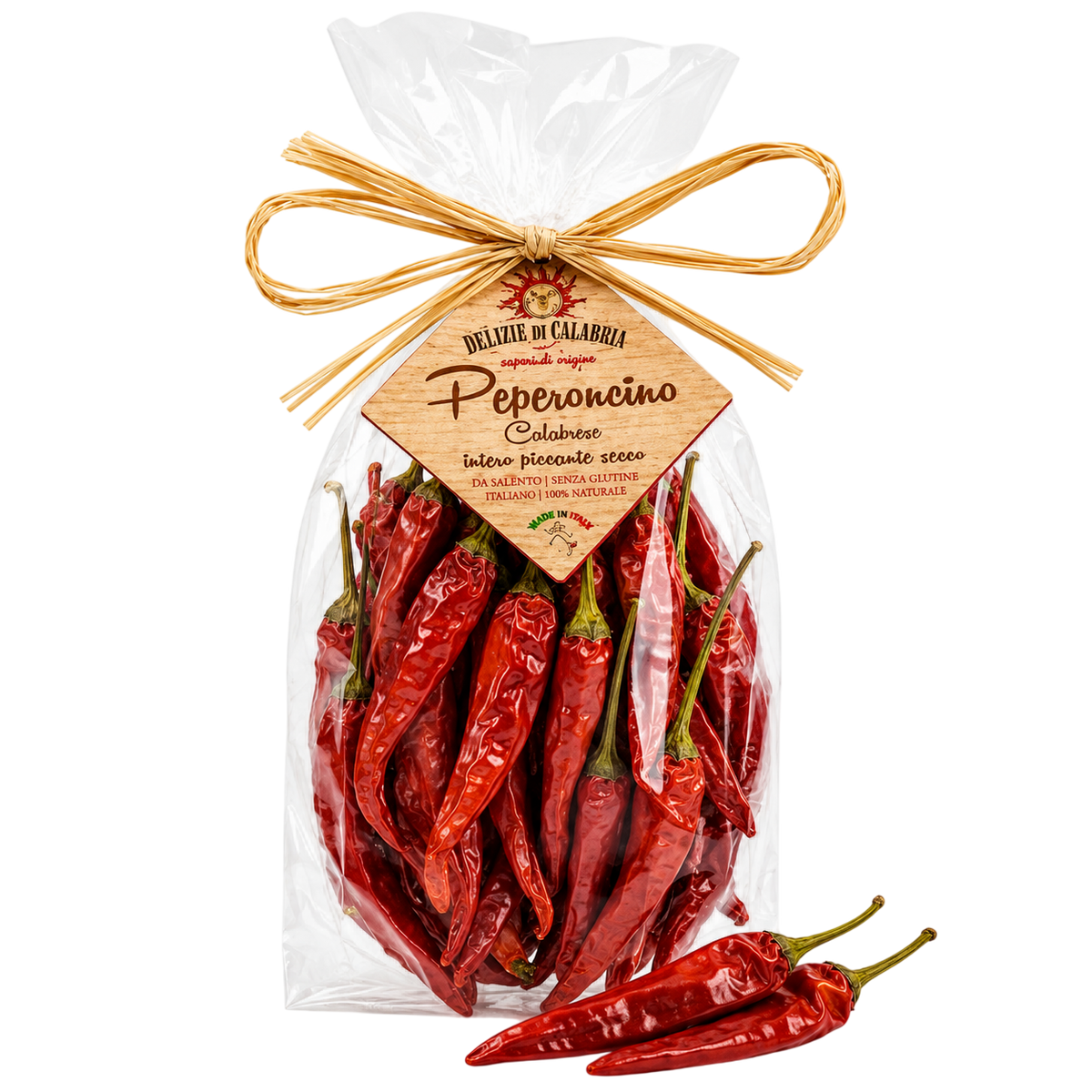 Delizie di Calabria Piments Calabrais Entiers Séchés 30 g