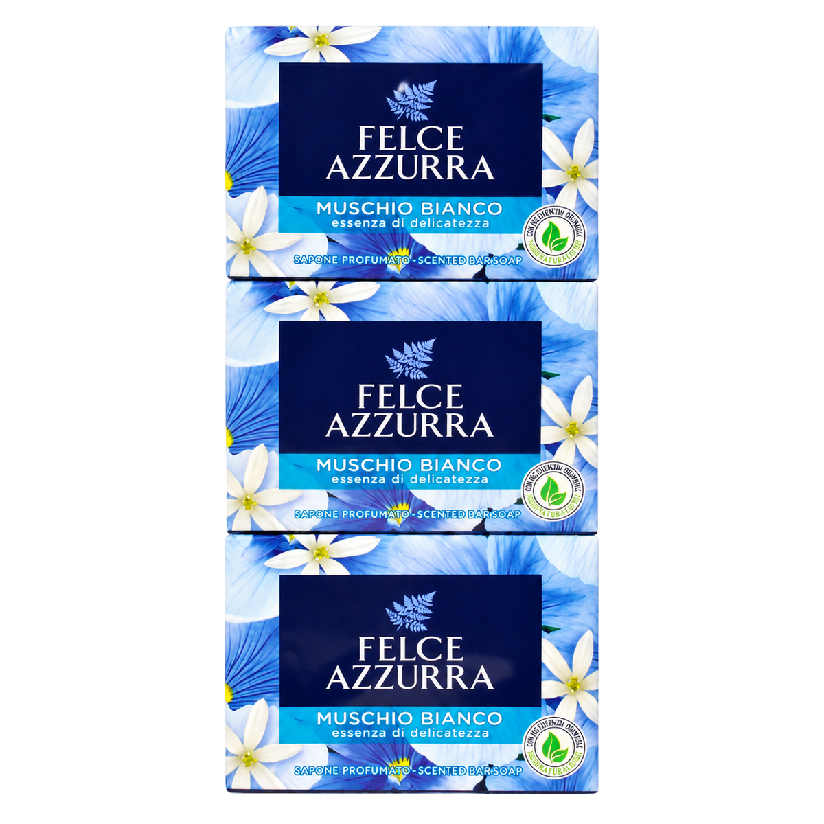 Felce Azzurra Savon Solide Muschio Bianco x 3