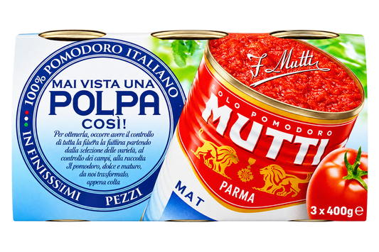 Mutti Pulpe de Tomates en Boîte 400 g x 3
