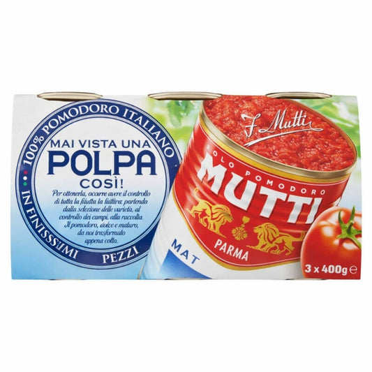 Mutti Pulpe de Tomates en Boîte 400 g x 3