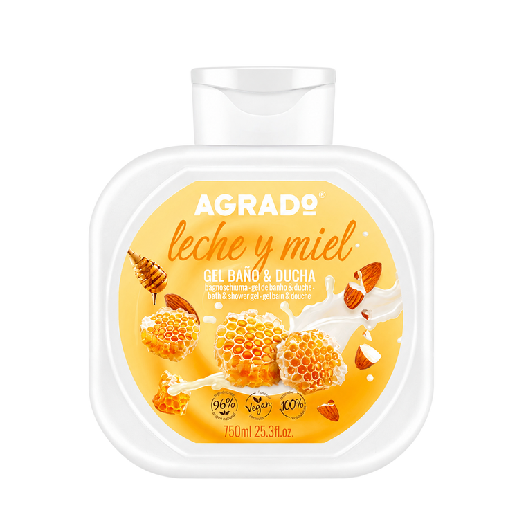 Agrado Bain Moussant & Gel Douche Lait et Miel 750 ml