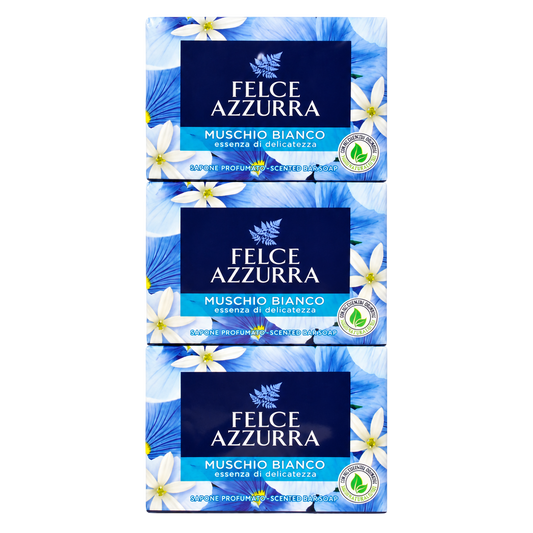 Felce Azzurra Savon Solide Muschio Bianco x 3