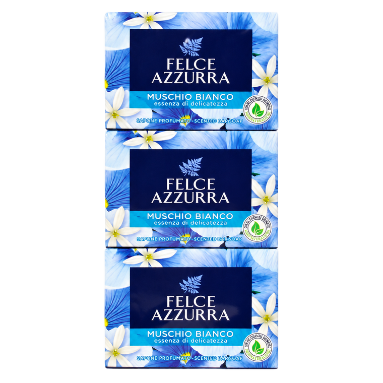 Felce Azzurra Savon Solide Muschio Bianco x 3