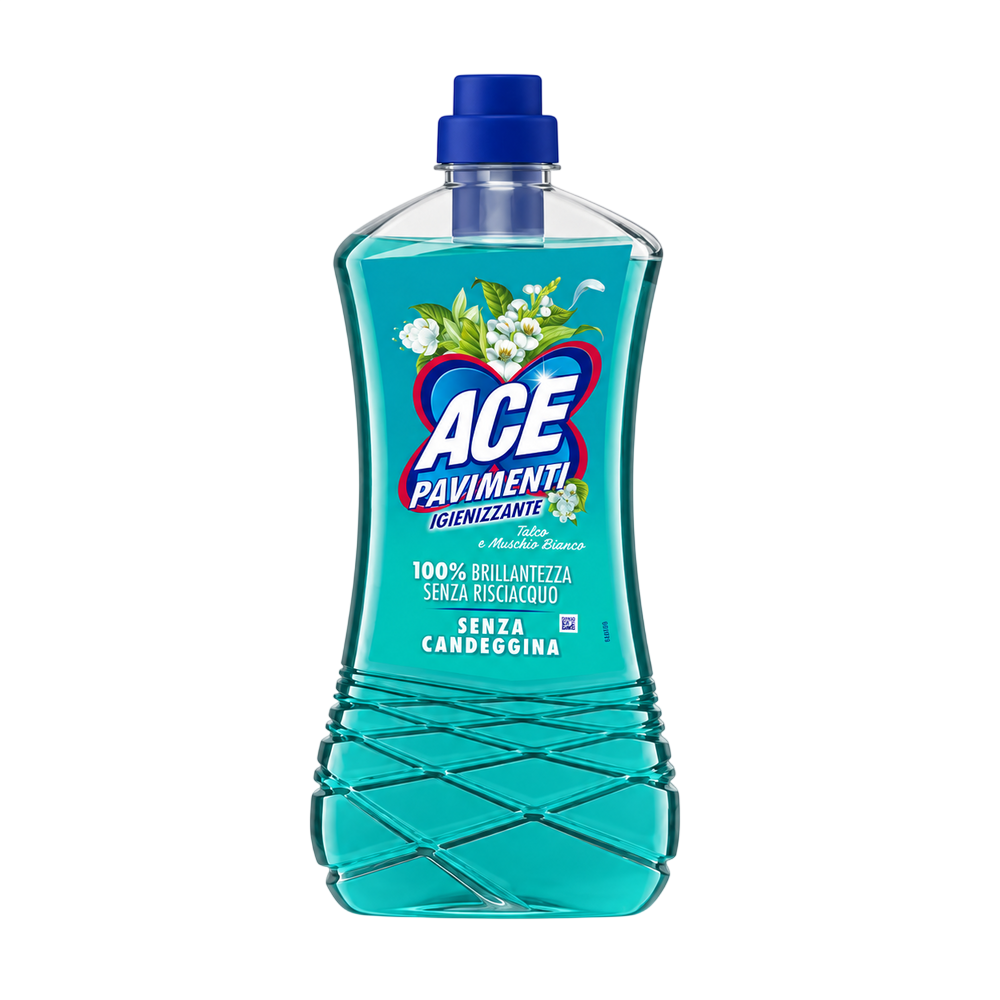 Ace Nettoyant Sol Désinfectant Talc et Muschio Bianco 1 L